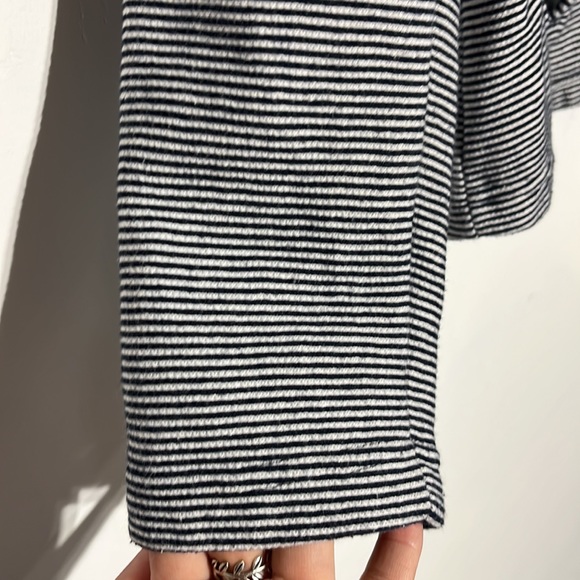 Roxy The Cuddle Hooded Grey Striped Pea Coat Sweater Jacket Size Large - Picture 6 of 13